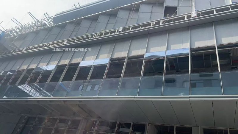 Case of Glass Curtain Wall Fireproof Lining Board: Hikvision Robot Intelligent Manufacturing Tonglu Base