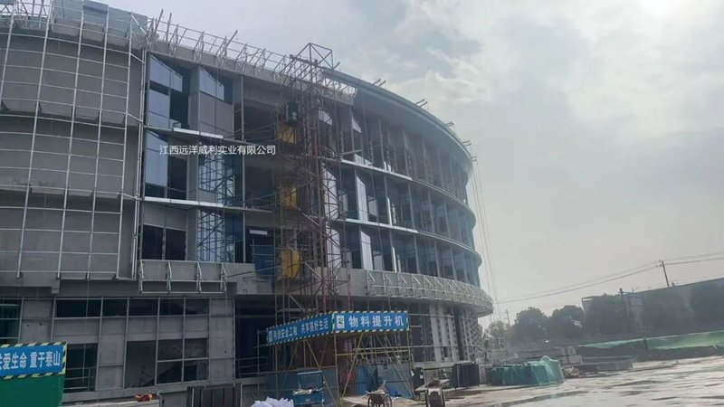 Case of Glass Curtain Wall Fireproof Lining Board: Hikvision Robot Intelligent Manufacturing Tonglu Base