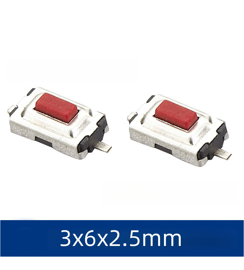 现货供应防水防尘贴片轻触开关 微型3x6x2.5小按键 方形弹片开关